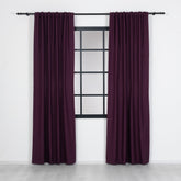 CELIA Linen Look Blackout Curtains – Plum